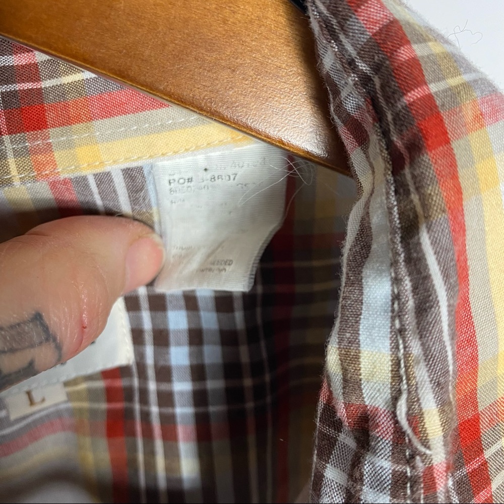 VINTAGE 70s ELY CATTLEMAN Western Pearl Snap Plaid Cowboy Shirt Mens Large - Picture 3 of 5